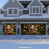 Black Santa Christmas Garage Door Cover  | GarageBuddy