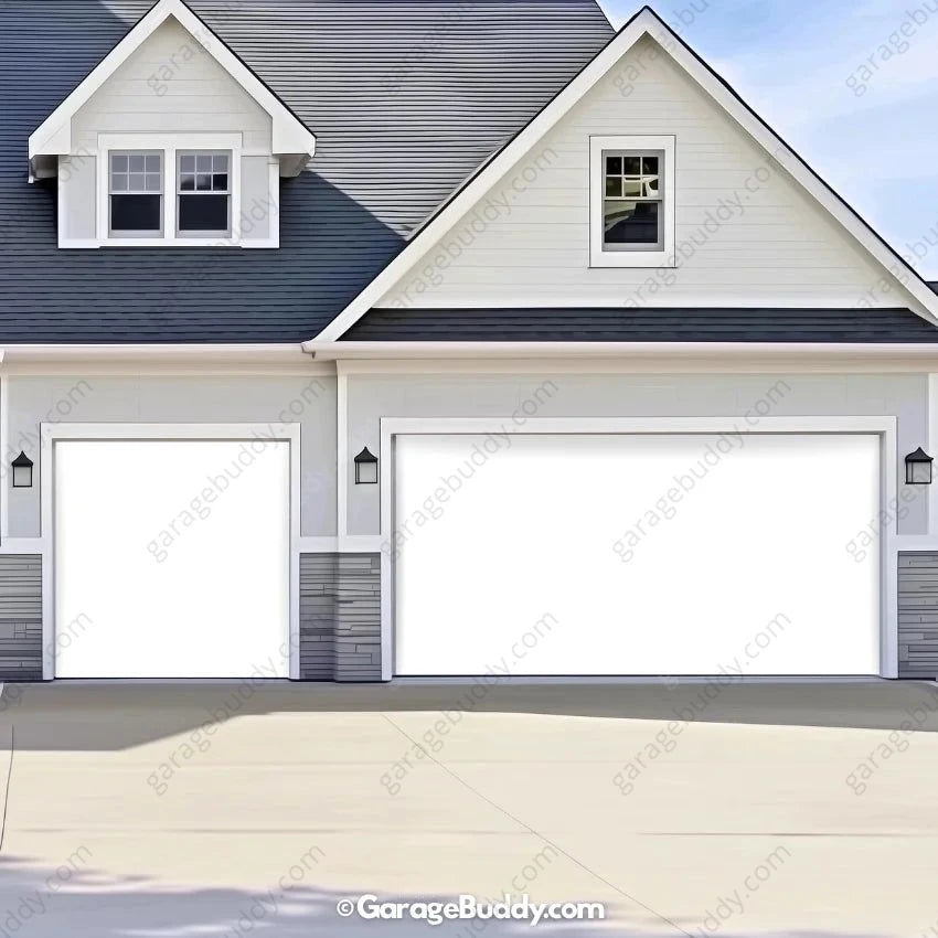 Blank White Projector Screen | GarageBuddy Garage Door Cover
