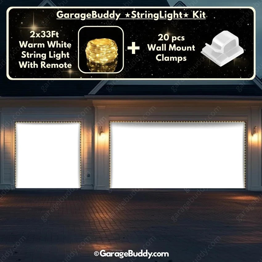 Blank White Projector Screen | GarageBuddy Garage Door Cover