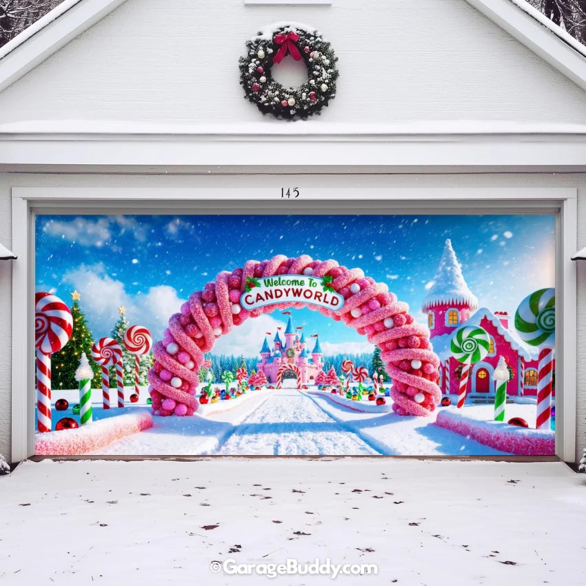 Candy World | Christmas Garage Door Cover