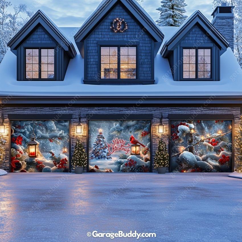 Cardinal's Christmas | Christmas Garage Door Cover