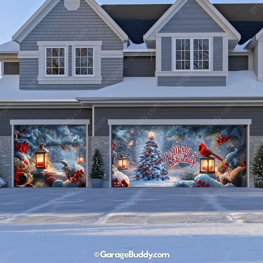 Cardinal's Christmas | Christmas Garage Door Cover