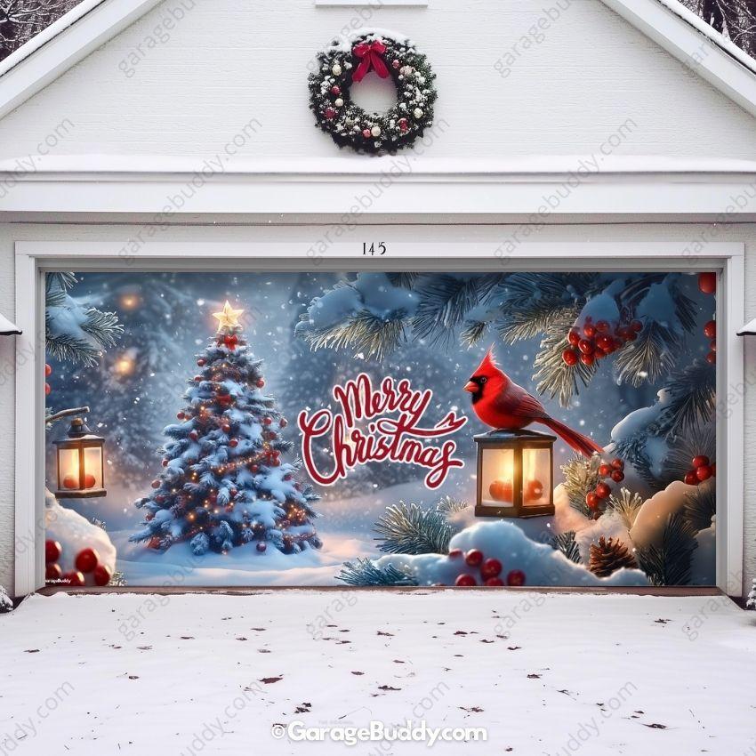 Cardinal's Christmas | Christmas Garage Door Cover