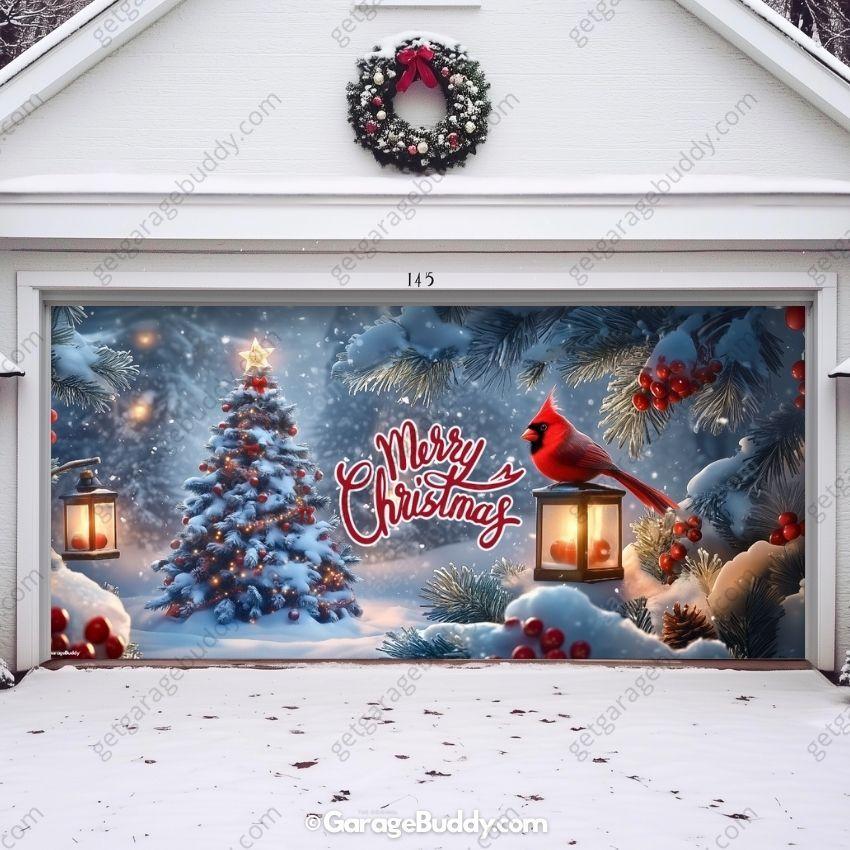 Cardinal's Christmas | Christmas Garage Door Cover
