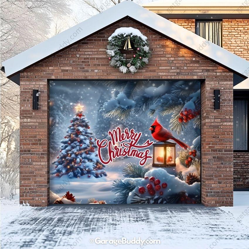 Cardinal's Christmas | Christmas Garage Door Cover