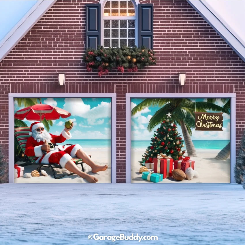 Christmas Paradise Christmas Garage Door Cover - GarageBuddy 