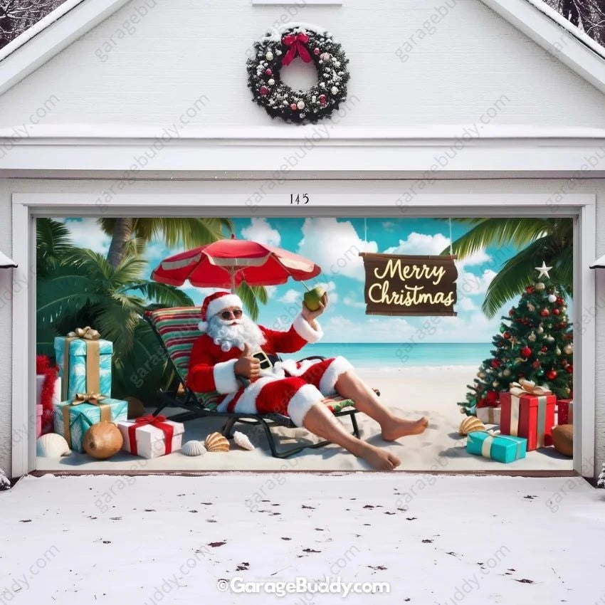 Christmas Paradise Christmas Garage Door Cover - GarageBuddy 