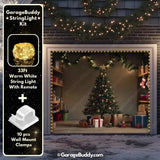 Cozy Christmas | Christmas Garage Door Cover with String Light Kit | GarageBuddy