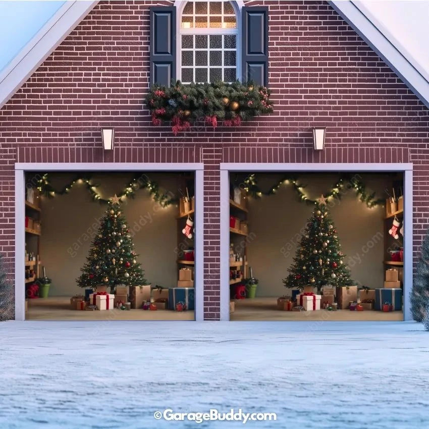 Cozy Christmas | Christmas Garage Door Cover | GarageBuddy