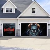 Creepy Clown Halloween Garage Door Cover