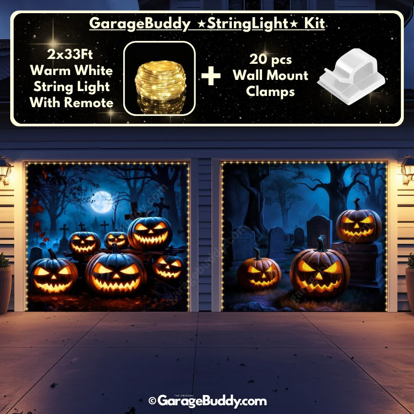 Cursed Pumpkins (Glow) | Halloween Garage Door Cover