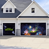cute ghost Halloween Garage Door Cover
