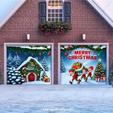 Elf Village | Christmas Garage Door Cover