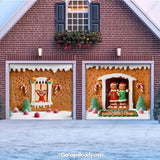 Gingerbread Family | Christmas Garage Door Cover