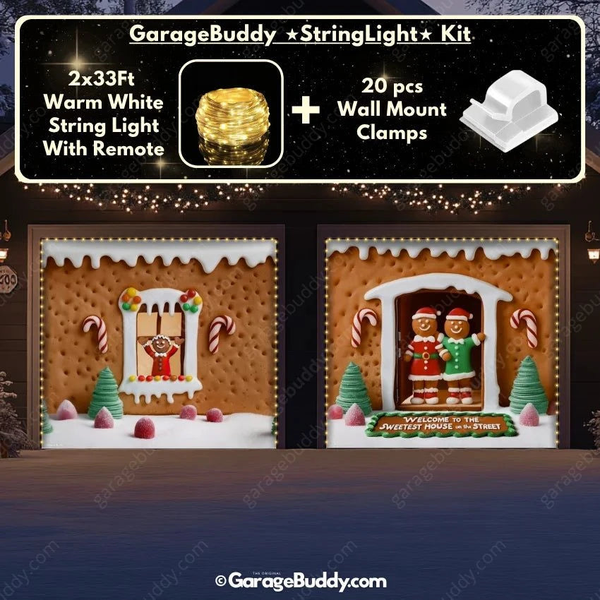 Gingerbread Family | Christmas Garage Door Cover