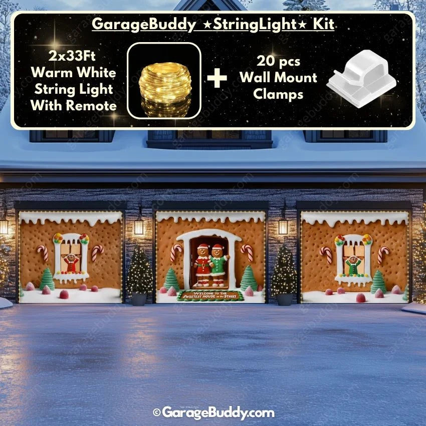 Gingerbread Family | Christmas Garage Door Cover