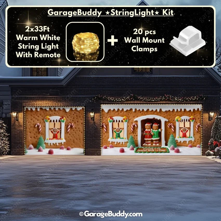 Gingerbread Family | Christmas Garage Door Cover