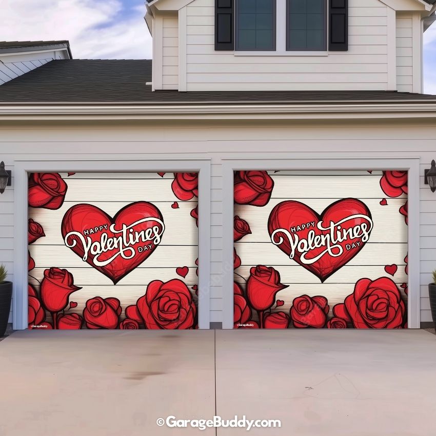 Valentine's Day (Roses) | Festive Garage Door Cover