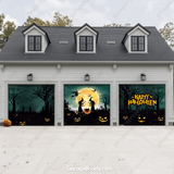 Graveyard Scene Halloween Garage Door Cover