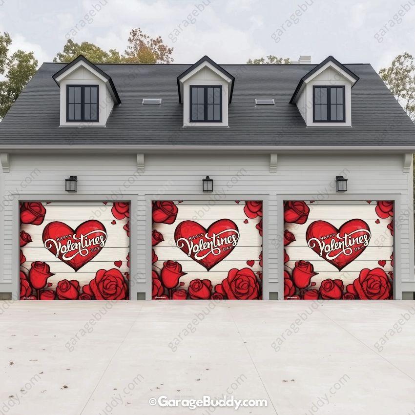 Valentine's Day (Roses) | Festive Garage Door Cover