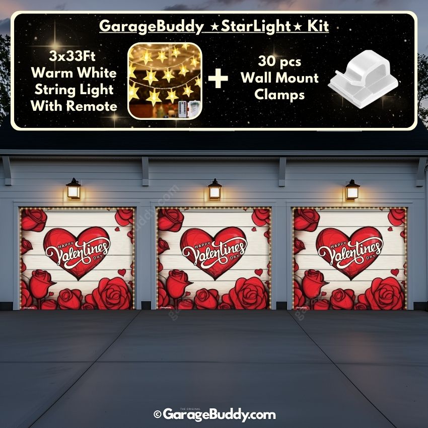 Valentine's Day (Roses) | Festive Garage Door Cover
