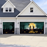 Graveyard Scene Halloween Garage Door Cover