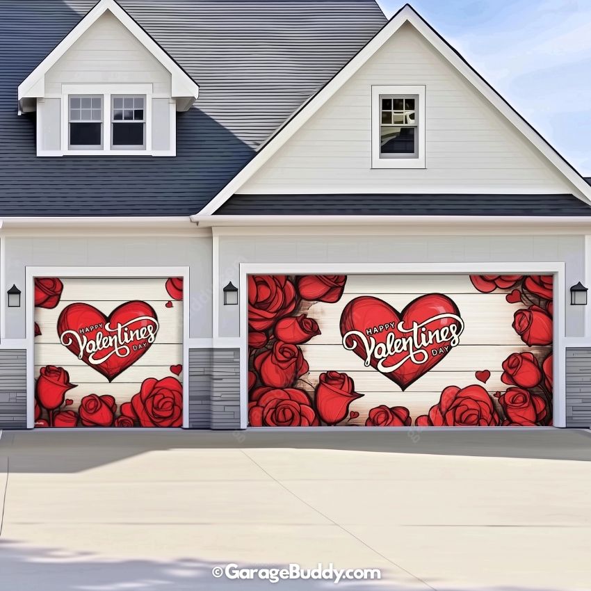 Valentine's Day (Roses) | Festive Garage Door Cover