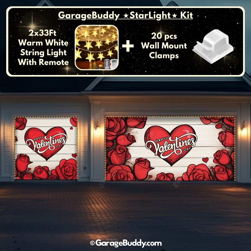 Valentine's Day (Roses) | Festive Garage Door Cover