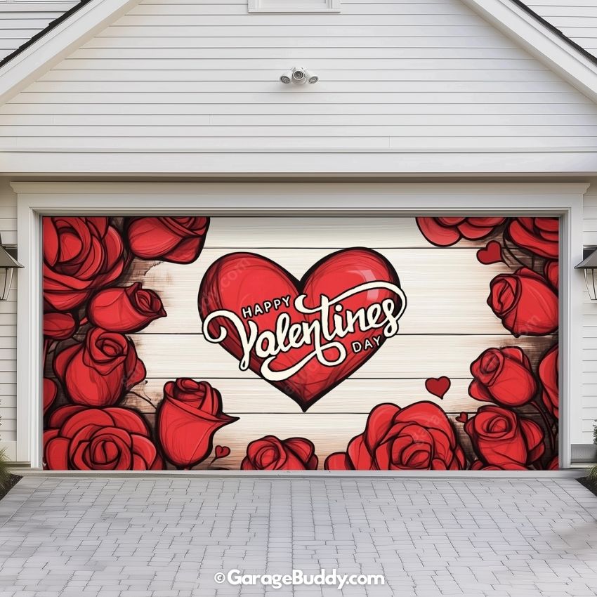 Valentine's Day (Roses) | Festive Garage Door Cover