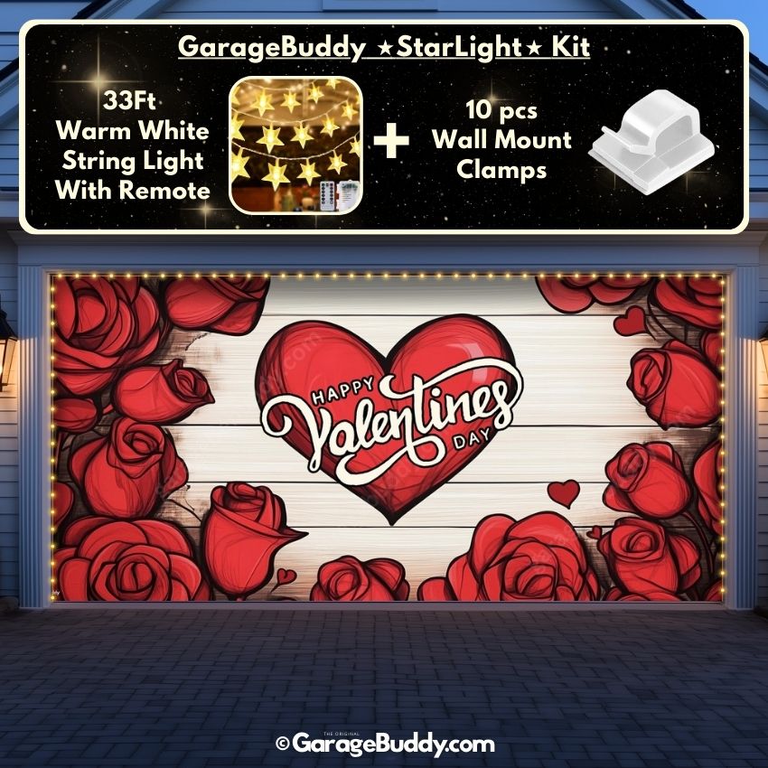 Valentine's Day (Roses) | Festive Garage Door Cover