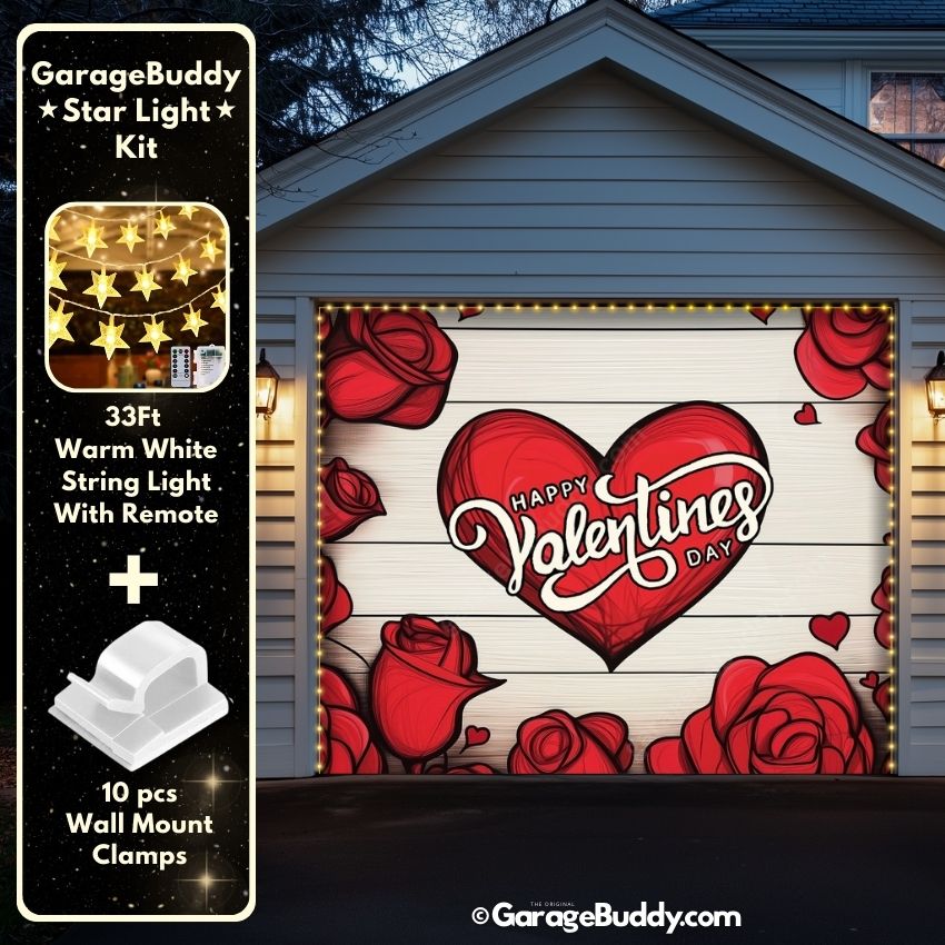 Valentine's Day (Roses) | Festive Garage Door Cover