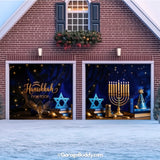 Happy Hanukkah (B) Festive Garage Door Cover