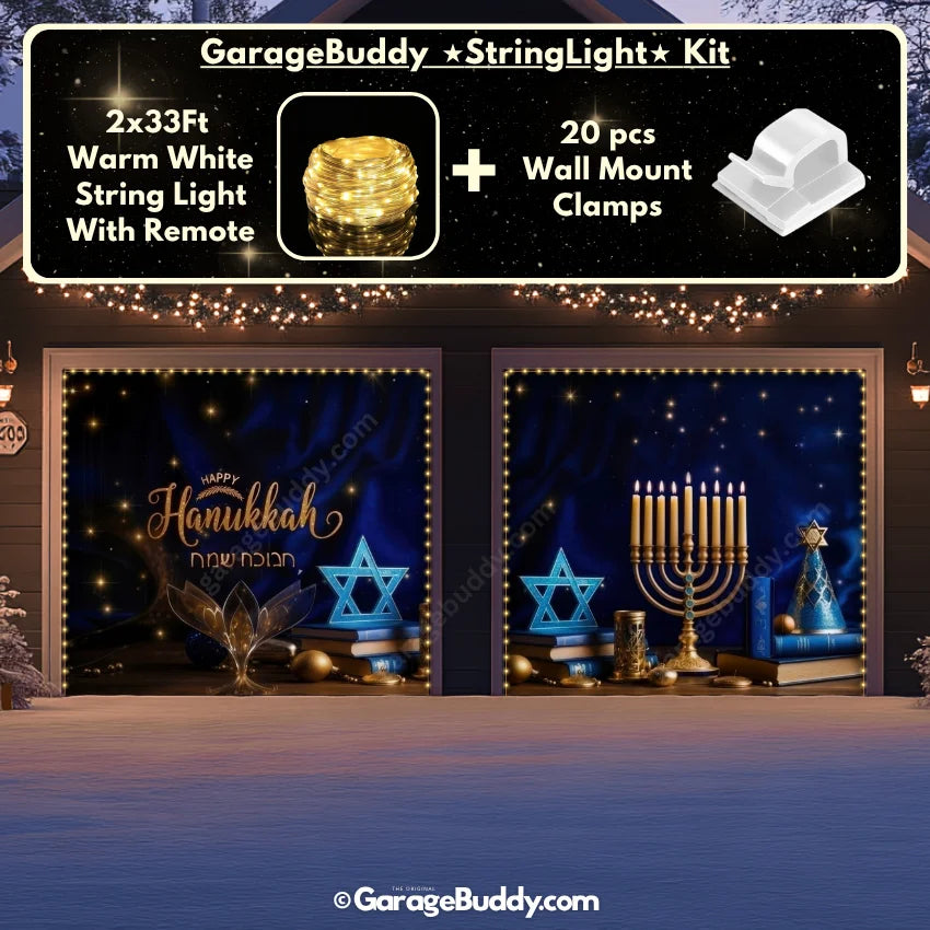 Happy Hanukkah (B) Festive Garage Door Cover