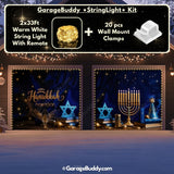 Happy Hanukkah (B) Festive Garage Door Cover