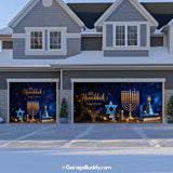 Happy Hanukkah (B) Festive Garage Door Cover
