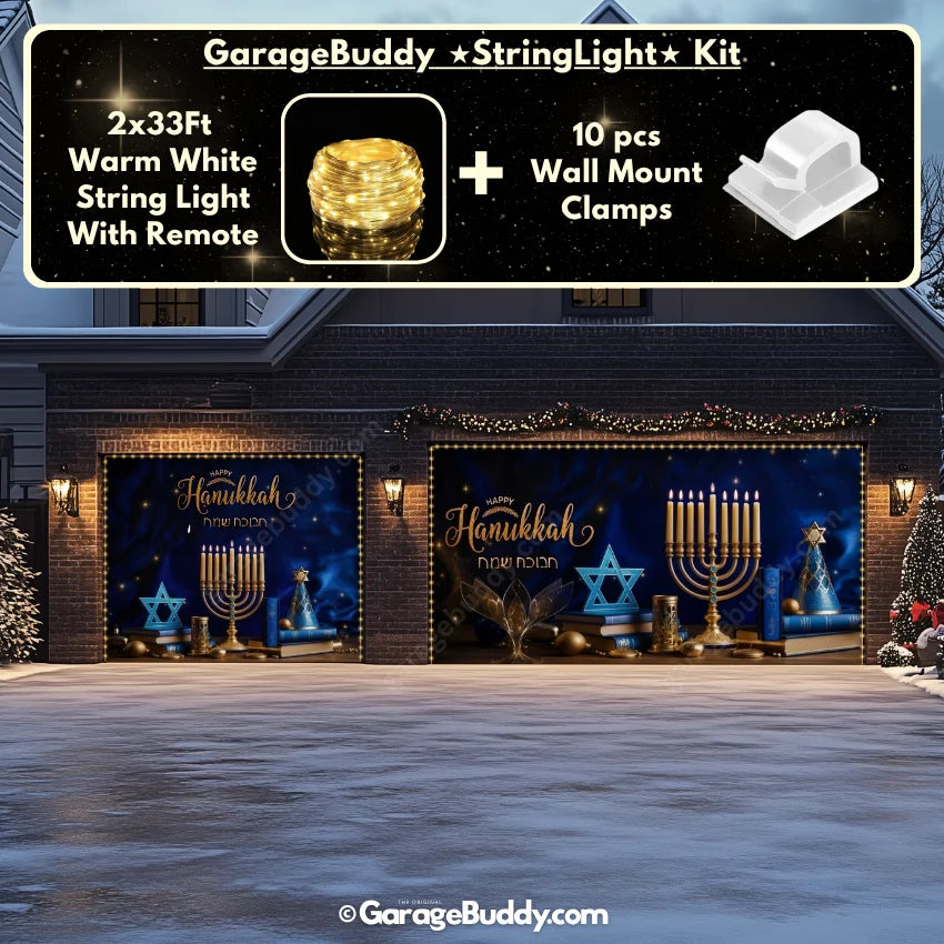 Happy Hanukkah (B) Festive Garage Door Cover