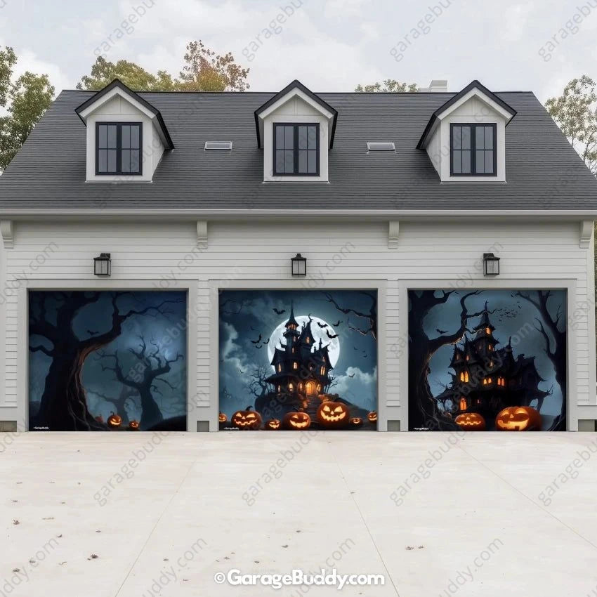 Haunted House | Halloween Garage Door Cover