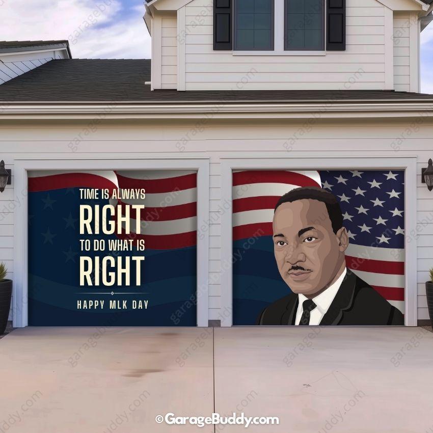 Martin Luther King Jr & US Flag | Patriotic Garage Door Cover