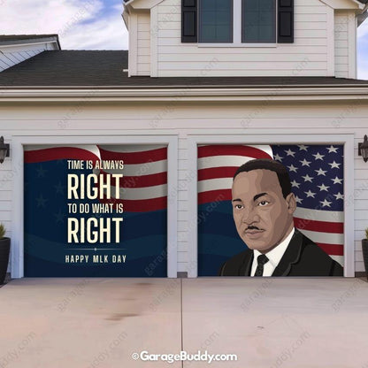 Martin Luther King Jr & US Flag | Patriotic Garage Door Cover