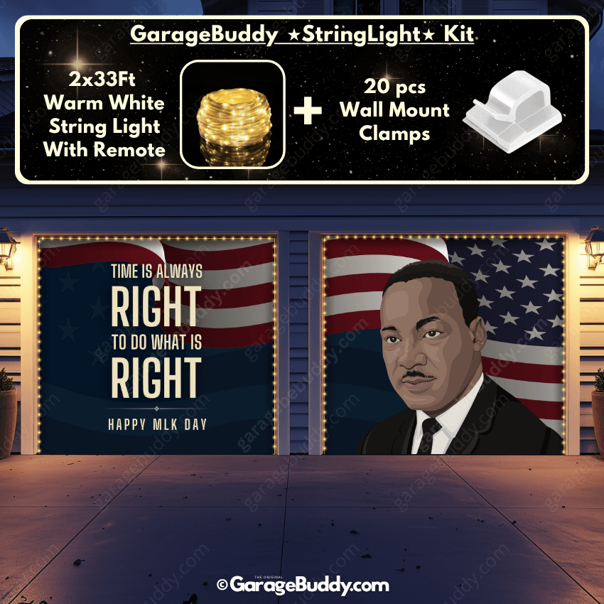 Martin Luther King Jr & US Flag | Patriotic Garage Door Cover