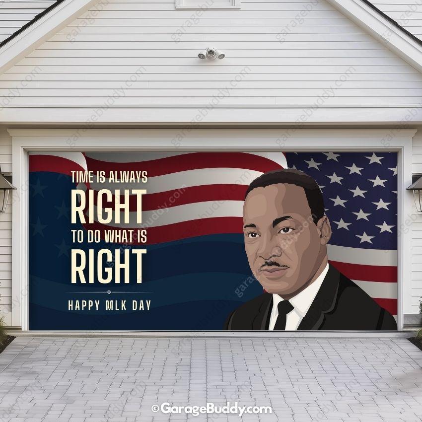 Martin Luther King Jr & US Flag | Patriotic Garage Door Cover