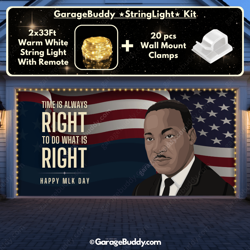 Martin Luther King Jr & US Flag | Patriotic Garage Door Cover