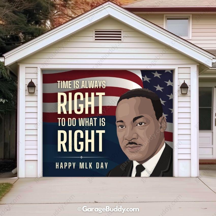 Martin Luther King Jr & US Flag | Patriotic Garage Door Cover