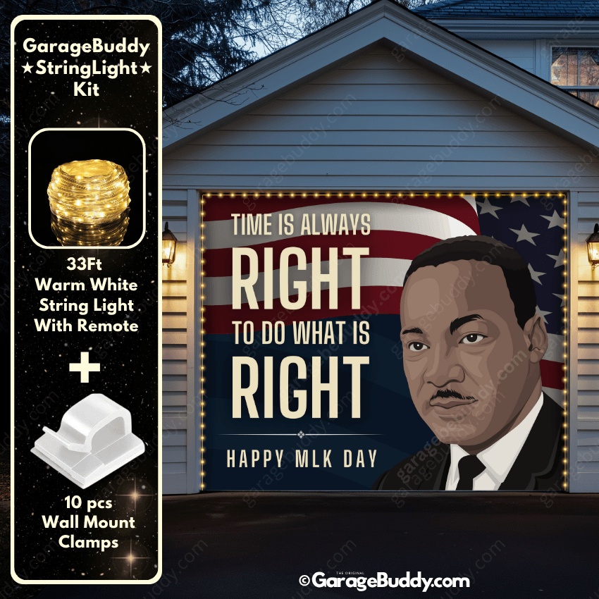 Martin Luther King Jr & US Flag | Patriotic Garage Door Cover
