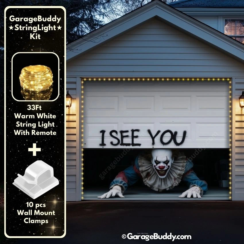 Peeking Clown | Halloween Garage Door Cover