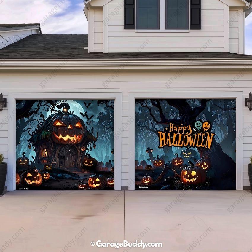 Pumpkin House | Halloween Garage Door Cover