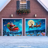 Santa's Flight | Christmas Garage Door Cover