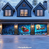Santa's Flight | Christmas Garage Door Cover