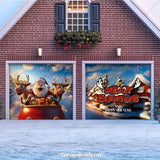 Santa & Reindeers | Christmas Garage Door Cover