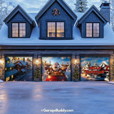Santa & Reindeers | Christmas Garage Door Cover